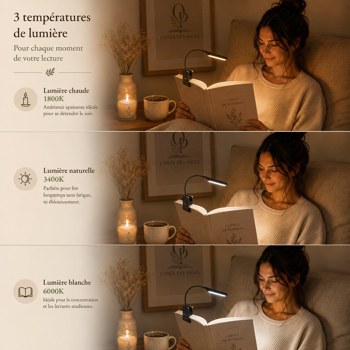 Lampe de lecture LED rechargeable
