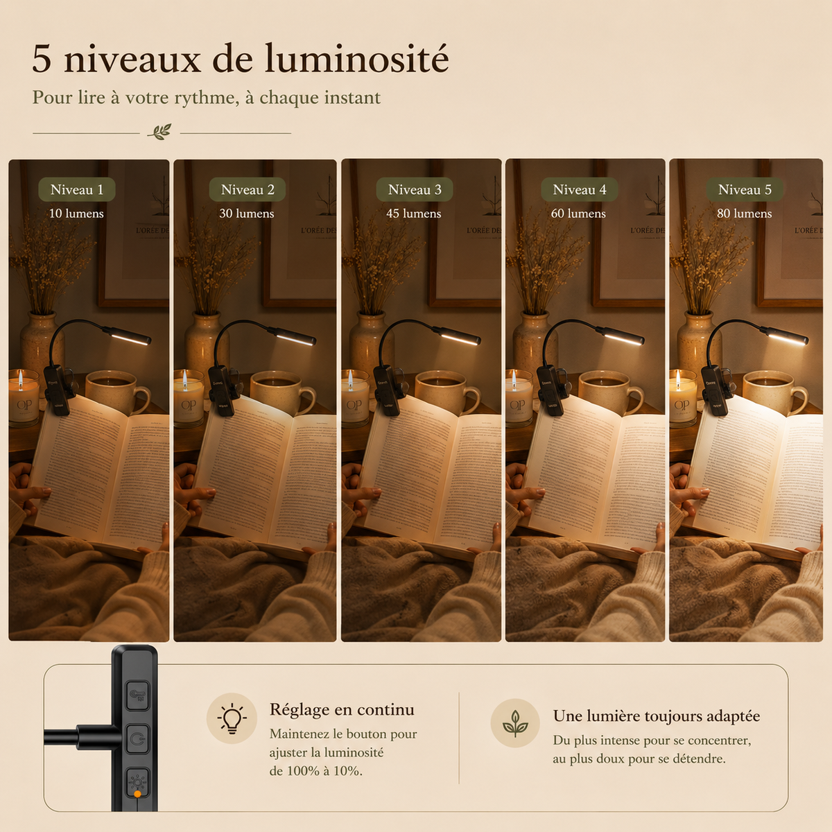 Lampe de lecture LED rechargeable